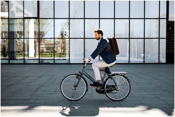 guy riding bicycle